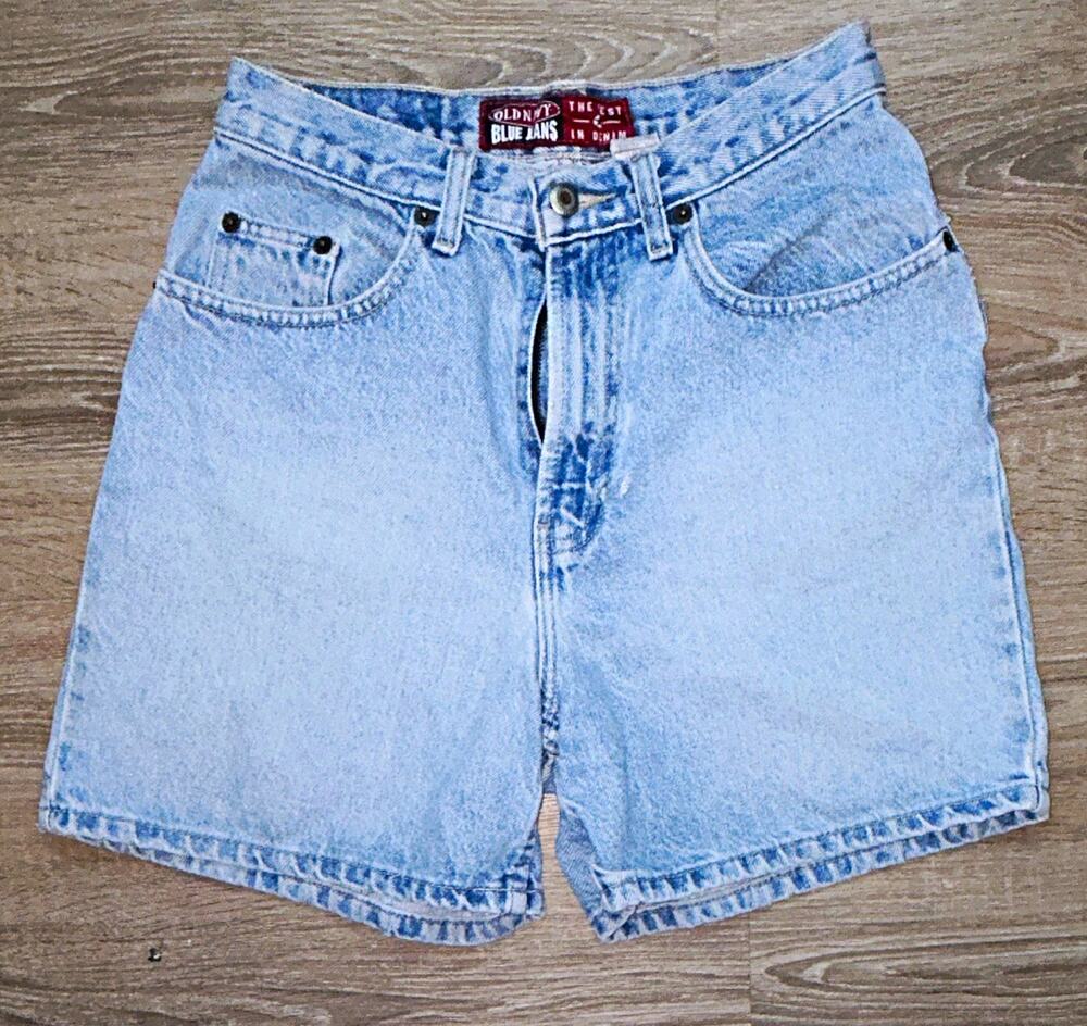 Old Navy Blue Jeans Light Wash Denim Bermuda Shorts Size 4 Mid-Rise 12" Inseam